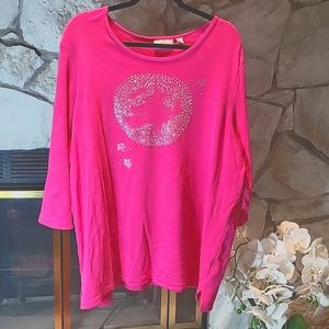 Quacker Factory | Pink Halloween Witch Top 3X